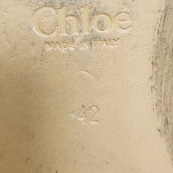 Chloe C Logo Convertible Suede Mule Nubuck Leather Loafers Size EU 42/US 11.5 - Picture 16 of 16